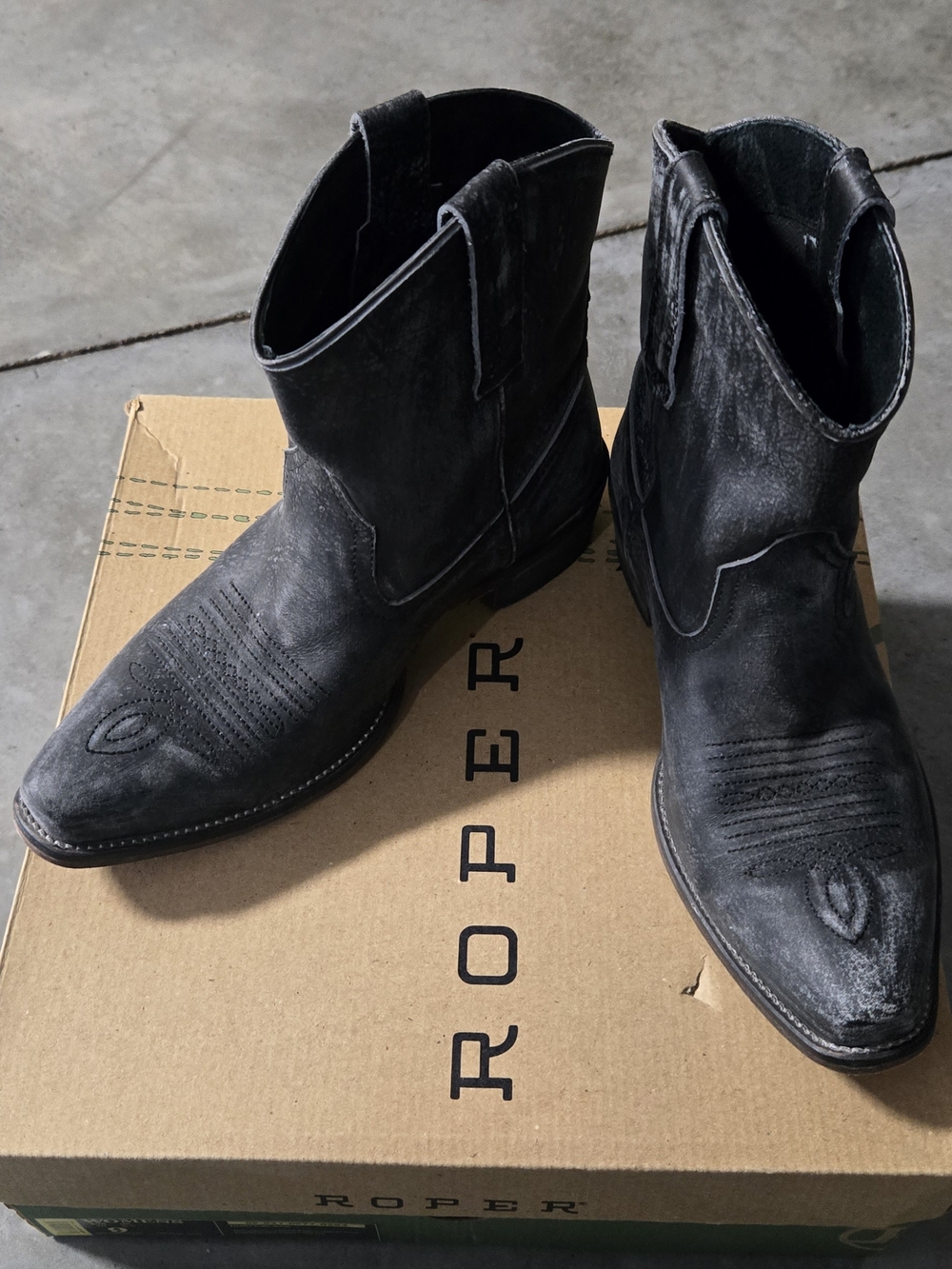 Roper Black Western Ankle Boots